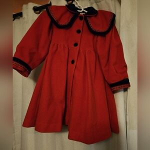 Vintage Rothschild girls wool coat with hand muffler size 6